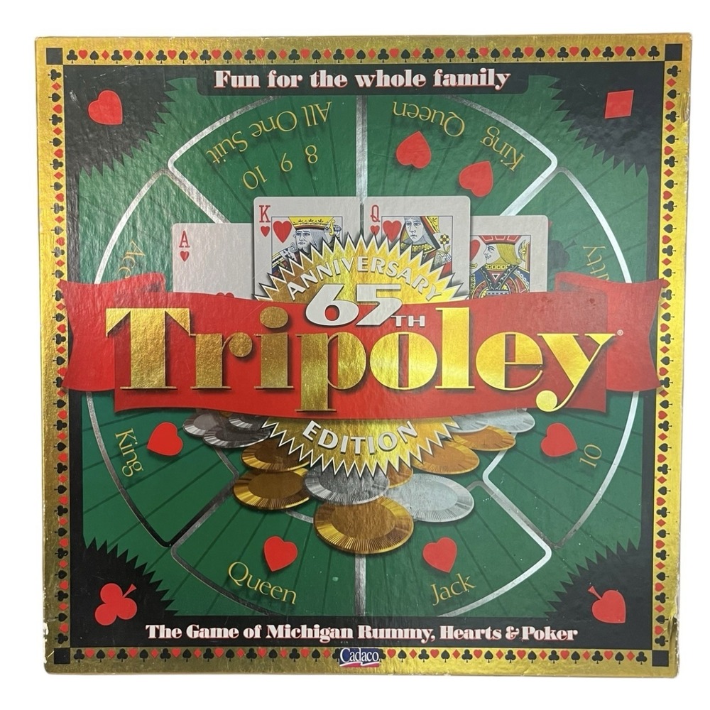 Vintage Tripoley 65th Anniversary Edition Board Game Cadaco 1997 Complete